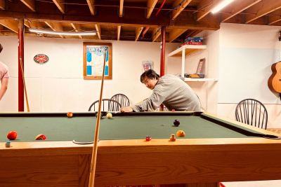 Larry Beating Everyone in Billiards