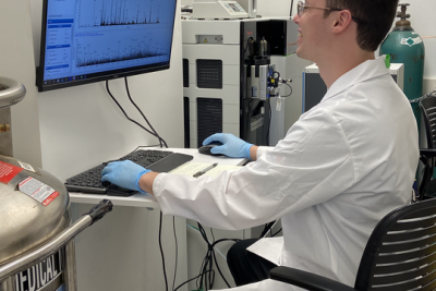 Nick Working on the Mass Spec